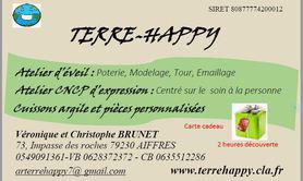 TERRE HAPPY - CARTE CADEAU ( Ateliers poterie et d'expression créatrice )