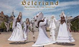 Bélériand - Déambulation blanche d'échassiers et musiciens