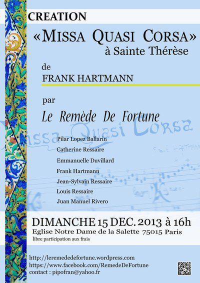  Création de la"Missa Quasi Corsa"à Ste Thérèse de Frank Hartmann