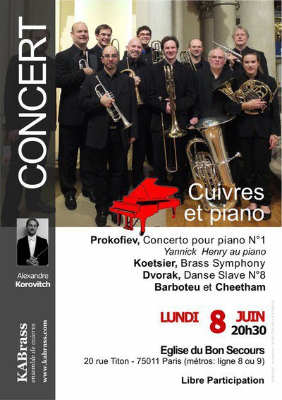 Concert KABrass: Cuivres et Piano