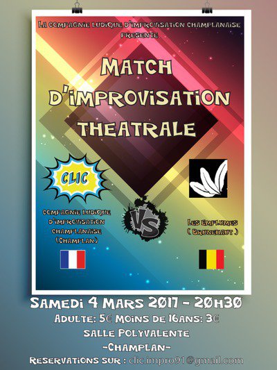 match d'improvisation Clic (champlan 91) vs Emplumés (Belgique) 