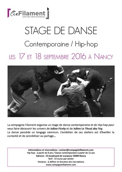 Stage de danse contemporaine et de hip-hop à Nancy