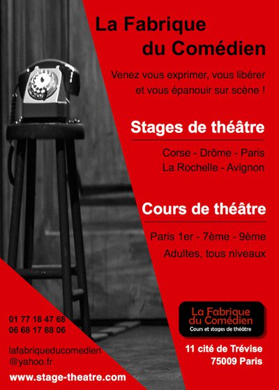 Stage theatre week-end novembre 2016 à Paris