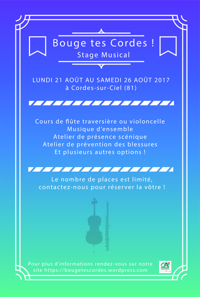 Stage musical (flûte traversière et violoncelle)