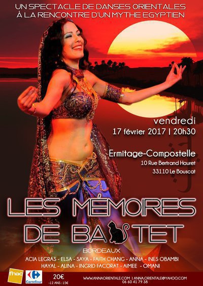 Grand spectacle de danse orientale "LES MEMOIRES DE BASTET" à Bordeaux