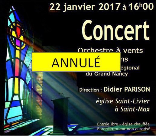 Annulation Concert Orchestre - Conservatoire de Nancy