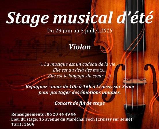 Stage de Violon 5 jours à Croissy sur Seine