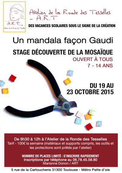 Stage enfants - Découverte de la mosaïque  : Un mandala façon Gaudi