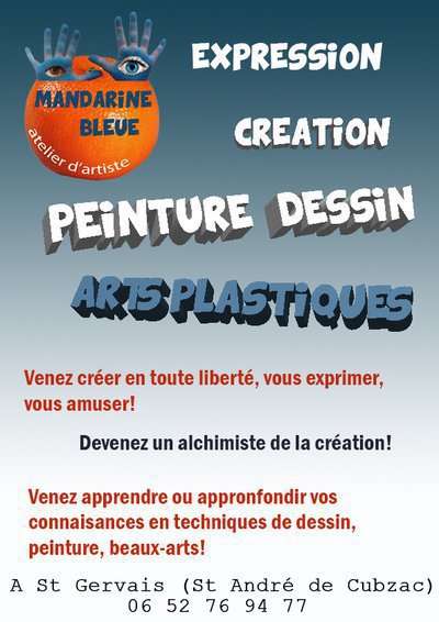 Atelier Mandarine Bleue - Ateliers Arts plastiques, dessin, peinture