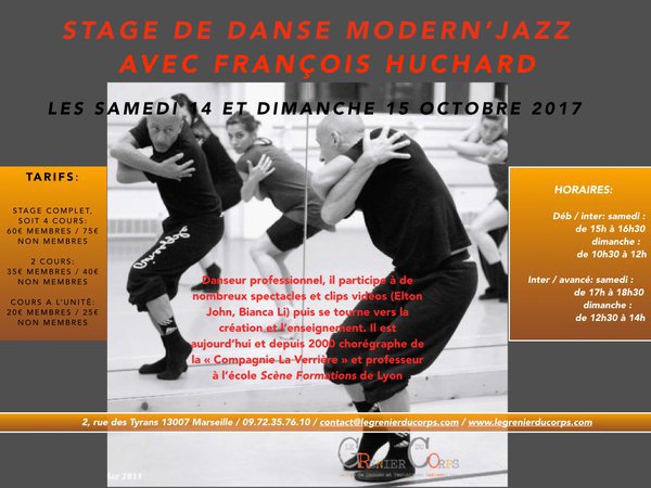 Stage de Danse Modern'Jazz avec François HUCHARD