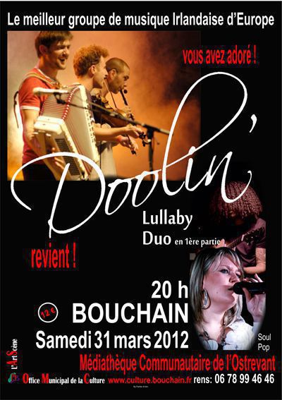 Doolin' Celtique Irlandais Médiathèque Bouchain 31 mars 19h45
