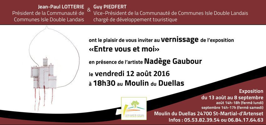 Vernissage et exposition "Entre vous et moi" Nadège Gaubour