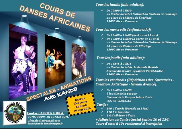 Association AFRICA FOULA  - Cours de danses africaines traditionnelles