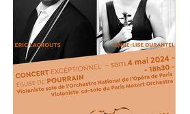 Concert exceptionnel violon Eric Lacrouts Anne Lise Durantel