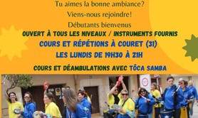 Tôca Samba - Batucada- percussions brésiliennes - cours et sorties