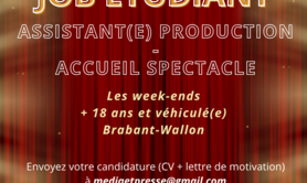 JOB ETUDIANT– Assistant(e) de production & accueil spectacle