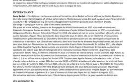 Adaptation théâtrale d'une oeuvre romanesque 