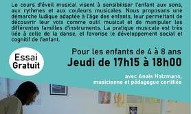 Les ateliers de danse Sarah Boy - Cours éveil musical 4-7 ans