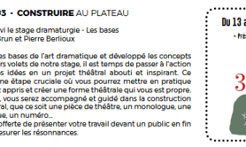 Stage de dramaturgie niveau 3