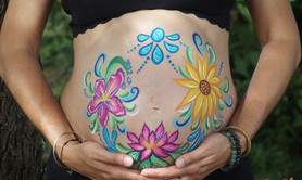krystel artiste - Peinture corporelle, art prénatal, belly painting, grossesse