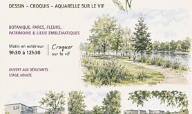 Stage dessin & peinture aquarelle extérieur, CROQUIS AU LAC