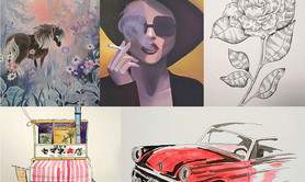 Exposition d'art de fin d'année, cours dessin-peinture