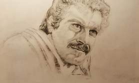 Roberto fusain  - Portraits dessin fusain huile