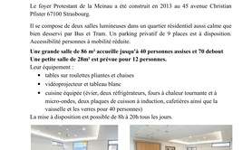 Locaux pour ateliers, cours...réunions à la MEINAU 67100 