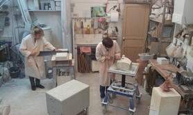 Cours de sculpture - sur Pierre