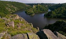 Fougères et le rocher de la fileuse