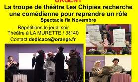 RECHERCHE COMEDIENNE ROLE THEATRE URGENT