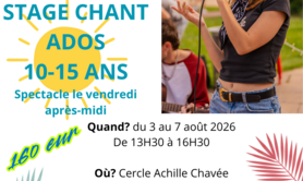 Stage chant ados