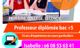 Isabelle - COURS PARTICULIERS MATHS & SOUTIEN SCOLAIRE