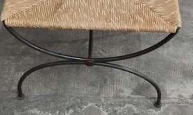 Tabouret X fer forgé
