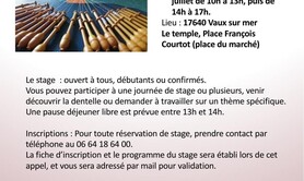 Stage de dentelle aux fuseaux, initiation, perfectionnement