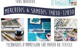 Ateliers Créatifs - Cours techniques d’impression: marbling linoprint ...