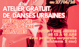 artistes internationaux - Atelier gratuit danses urbaines