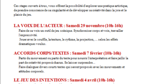 Stages de théâtre : Le jeu des intentions