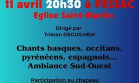 Concert du choeur d'hommes ADISHATZ à St Martin de Pessac