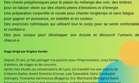 STAGE POLYPHONIES ET JEUX VOCAUX
