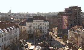 Tableau géant de Guillaume Bottazzi, Place Jourdan à Bruxelles
