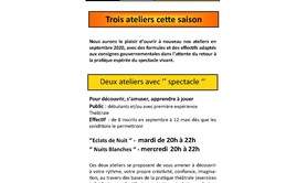 Théâtre Jour & Nuit - Les inscriptions aux ateliers 2020/2021 sont ouvertes