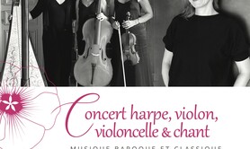 Concert harpe, violon, violoncelle et chanteuse