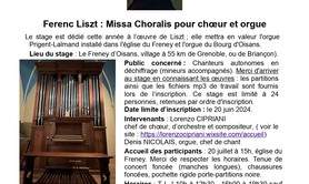 stage choral de juillet dans l'Oisans : Liszt Missa choralis