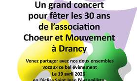 Concert des 30 ans de l'association Choeur et Mouvement