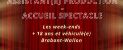 JOB ETUDIANT– Assistant(e) de production & accueil spectacle