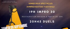 Soirée 2 spectacles. Théâtre d'improvisation