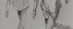 Croquis aquarellés: ville et personnages à Quimper
