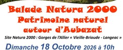 Balade PATRIMOINE NATUREL NATURA 2000 AUTOUR D’AUBAZAT