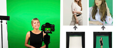 Atelier / studio fond vert / noir / blanc 